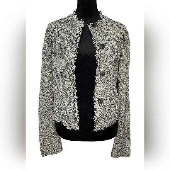 Rag & Bone Tweed Cotton Knit Button-Up Jacket, Womens 2 - Picture 3 of 11
